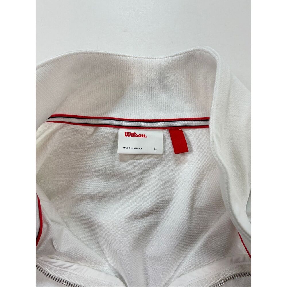 Wilson Davenport Woven Popover White Cropped Quarter Zip Jacket Size Large - Picture 6 of 16